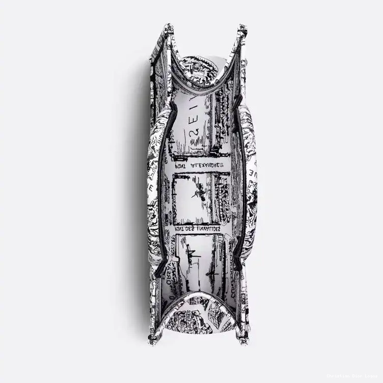 Cheap Book Canvas Motif Dior Paris Tote de Plan White 0603 Luxury